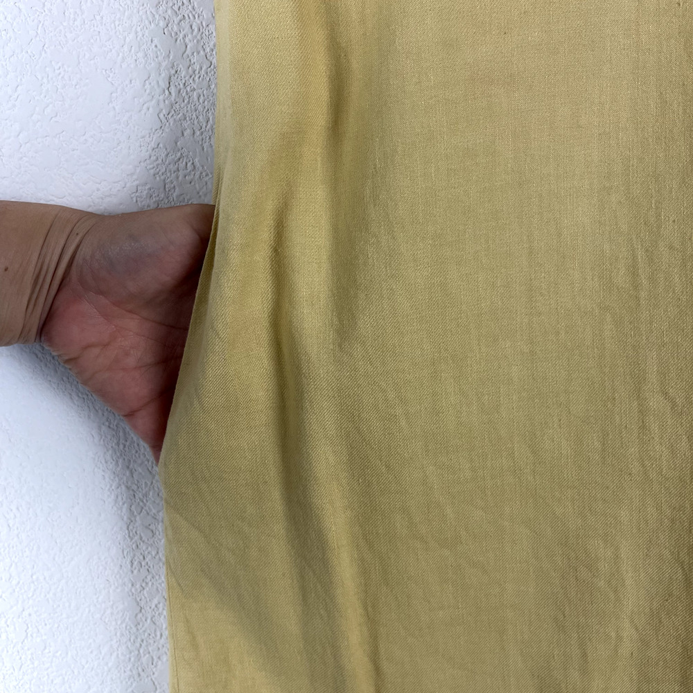 Fabiana Filippi Linen Blend Dress Womens XS Yellow Midi Sleeveless V-Neck Italy - Picture 6 of 15